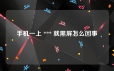 手机一上 *** 就黑屏怎么回事