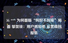 5G *** 为何面临“叫好不叫座”局面 邬贺铨：用户感知差 运营商回报低