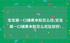 宝宝第一口辅食米粉怎么吃(宝宝第一口辅食米粉怎么吃比较好)