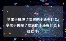 苹果手机除了爱思助手还有什么(苹果手机除了爱思助手还有什么下载软件)