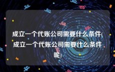 成立一个代账公司需要什么条件(成立一个代账公司需要什么条件呢)