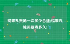 鸡睾丸煲汤一次多少合适(鸡睾丸炖汤要煮多久)