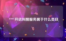  *** 开店叫醒服务属于什么类目