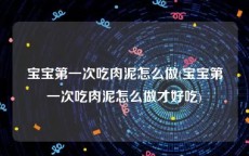 宝宝第一次吃肉泥怎么做(宝宝第一次吃肉泥怎么做才好吃)