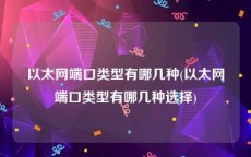 以太网端口类型有哪几种(以太网端口类型有哪几种选择)