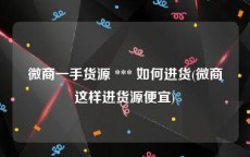 微商一手货源 *** 如何进货(微商这样进货源便宜)