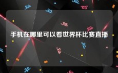 手机在哪里可以看世界杯比赛直播