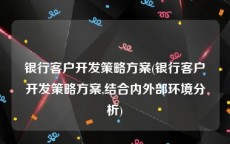 银行客户开发策略方案(银行客户开发策略方案,结合内外部环境分析)