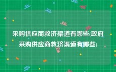 采购供应商救济渠道有哪些(政府采购供应商救济渠道有哪些)