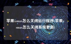 苹果xsmax怎么关闭运行程序(苹果xsmax怎么关闭系统更新)