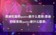 奥迪后面的quattro是什么意思(奥迪四驱系统quattro是什么意思)