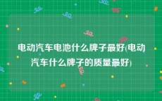 电动汽车电池什么牌子最好(电动汽车什么牌子的质量最好)