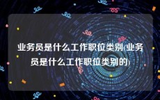 业务员是什么工作职位类别(业务员是什么工作职位类别的)