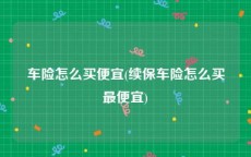车险怎么买便宜(续保车险怎么买最便宜)