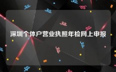 深圳个体户营业执照年检网上申报