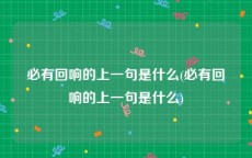 必有回响的上一句是什么(必有回响的上一句是什么)