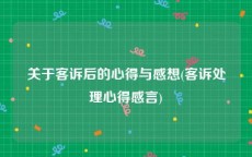 关于客诉后的心得与感想(客诉处理心得感言)