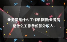 业务员是什么工作单位额(业务员是什么工作单位额外收入)