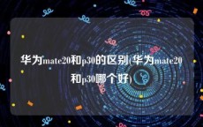 华为mate20和p30的区别(华为mate20和p30哪个好)