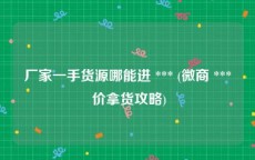 厂家一手货源哪能进 *** (微商 *** 价拿货攻略)