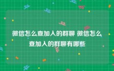 微信怎么查加入的群聊 微信怎么查加入的群聊有哪些