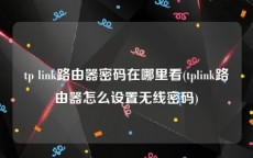 tp link路由器密码在哪里看(tplink路由器怎么设置无线密码)