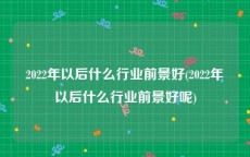 2022年以后什么行业前景好(2022年以后什么行业前景好呢)