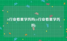 it行业看重学历吗(it行业看重学历吗)