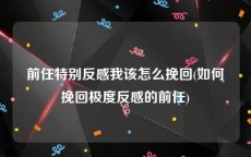 前任特别反感我该怎么挽回(如何挽回极度反感的前任)
