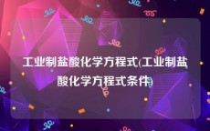 工业制盐酸化学方程式(工业制盐酸化学方程式条件)