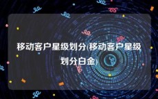 移动客户星级划分(移动客户星级划分白金)