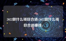 2022做什么项目合适(2022做什么项目合适赚钱)