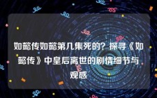 如懿传如懿第几集死的？探寻《如懿传》中皇后离世的剧情细节与观感