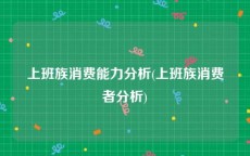 上班族消费能力分析(上班族消费者分析)