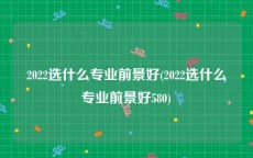 2022选什么专业前景好(2022选什么专业前景好580)