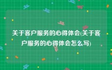 关于客户服务的心得体会(关于客户服务的心得体会怎么写)