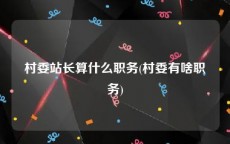 村委站长算什么职务(村委有啥职务)