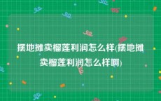 摆地摊卖榴莲利润怎么样(摆地摊卖榴莲利润怎么样啊)