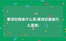 蒙顶甘露是什么茶(蒙顶甘露是什么意思)