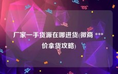 厂家一手货源在哪进货(微商 *** 价拿货攻略)