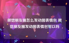 微信朋友圈怎么发动图表情包 微信朋友圈发动图表情包可以吗
