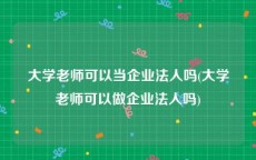 大学老师可以当企业法人吗(大学老师可以做企业法人吗)