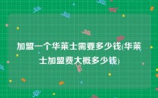 加盟一个华莱士需要多少钱(华莱士加盟费大概多少钱)