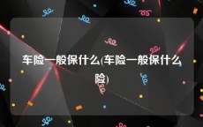 车险一般保什么(车险一般保什么险)