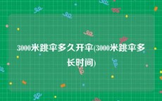 3000米跳伞多久开伞(3000米跳伞多长时间)