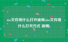 dat文件用什么打开视频(dat文件用什么打开方式 视频)
