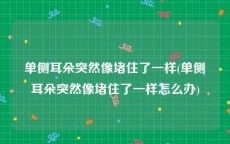 单侧耳朵突然像堵住了一样(单侧耳朵突然像堵住了一样怎么办)