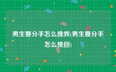 男生要分手怎么挽救(男生要分手怎么挽回)