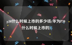 p30什么时候上市的多少钱(华为P30什么时候上市的)
