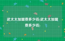 武太太加盟费多少钱(武太太加盟费多少钱)